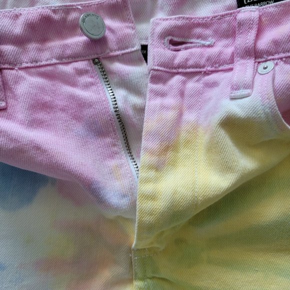 Blank NYC The Barrow Vintage High Rise Tie Dyed Denim Jean Shorts - Picture 13 of 14
